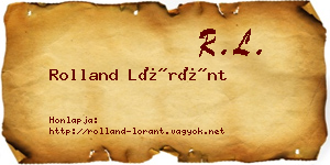 Rolland Lóránt névjegykártya